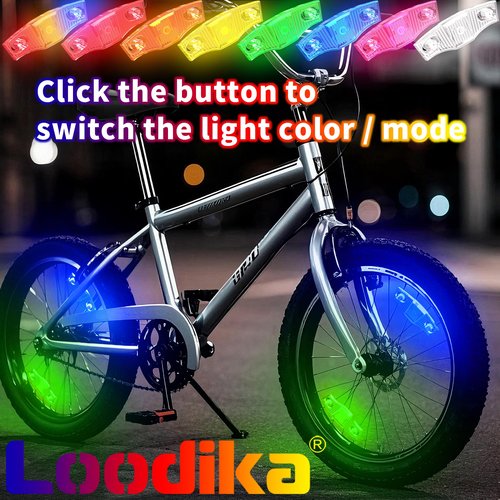 Bike Wheel Lights Rechargeable 2pcs, Bike Spoke Light Weatherproof, Adults Kids Bicycle Lights for Wheels 7-Color Variable, Motion Sensor,Fit of Bicycle (2)