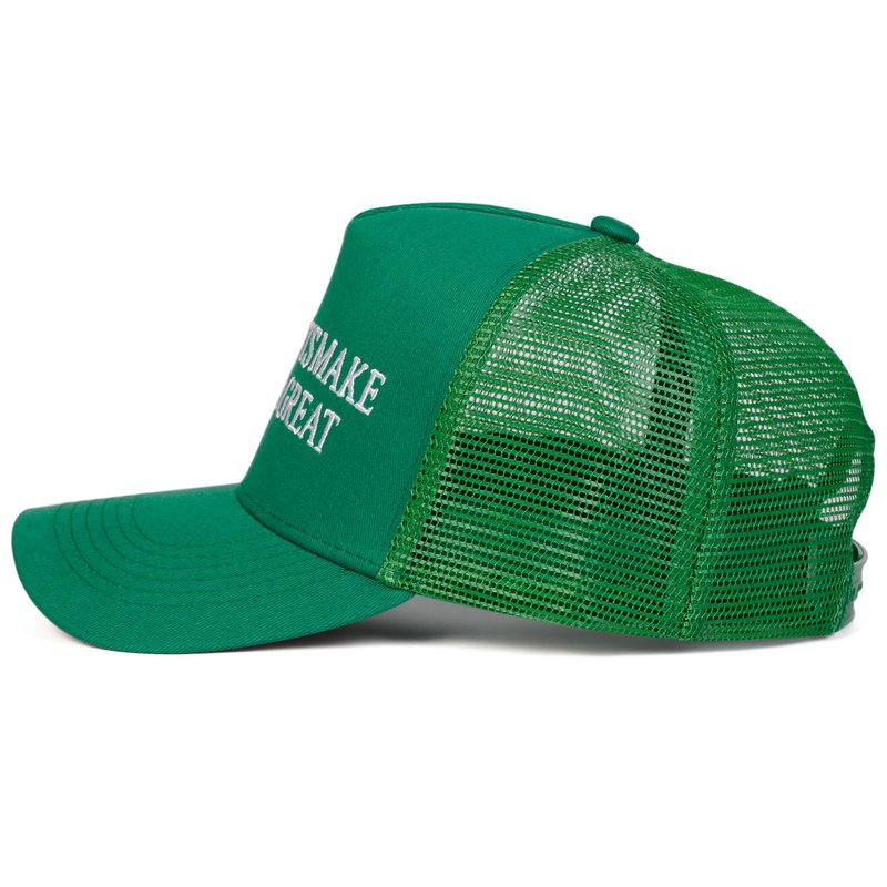 SPKTCHEN Immigrants Make America Great Embroidered Structured Mesh Baseball Cap Mexico Flag Adjustable Classic Mens Trucker Hat Green
