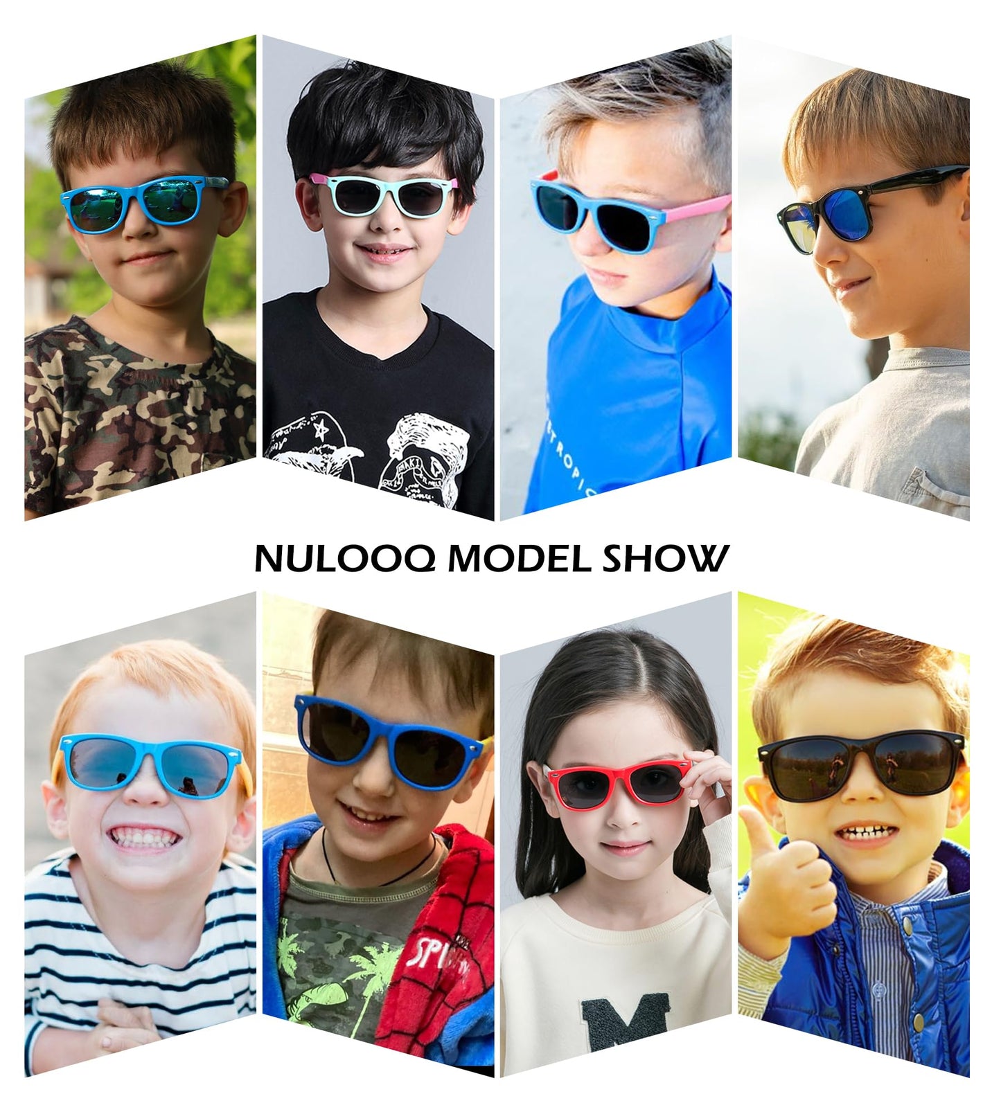 NULOOQ Kids Polarized Sunglasses for Boys Girls – TPEE Unbreakable Flexible Frame UV400 Protection Age 3-8 (Purple Pink + Pink Green + Green Pink) - 3 Pack