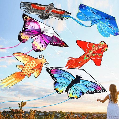 Leitee Large Butterfly Kite - Easy to Fly Kids & Adults Toy | 6 Pack for Outdoor Fun & Games