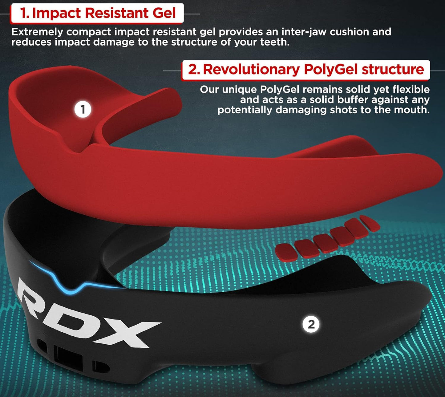 RDX Mouth Guard - Adult Gum Shield for Boxing, MMA, Kickboxing & More | Includes Storage Case, Fits Ages 12+