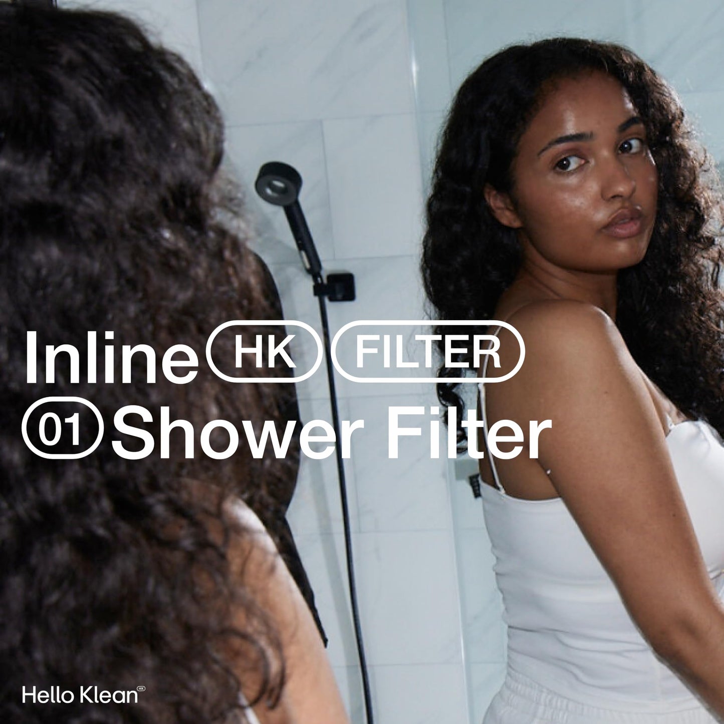 Hello Klean Shower Filter in Beige - Filter Unwanted Metals, Chlorine & Impurities Found in Shower Water - Improves Quality of Skin & Hair - Quick Easy Install For In-Line & Electric Shower