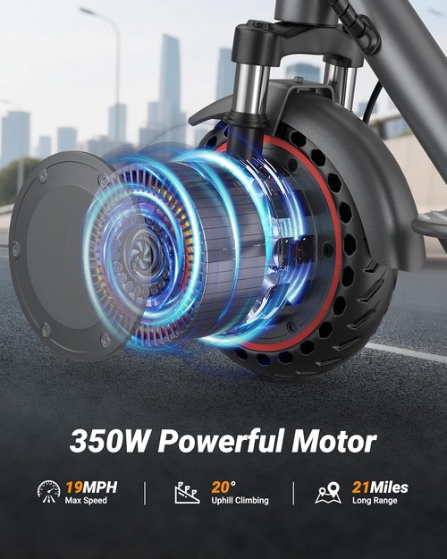 **Skiennix Electric Scooter - Powerful 350W-500W Motor, 10-21 MPH Speed, 10-28 Miles Range, Lightweight Design**