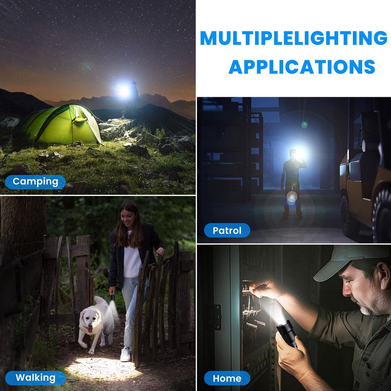 ALSTU Flashlight Rechargeable 990,000 High Lumens - 3 Pack Bright LED Flash Light with 5 Modes, Handheld Waterproof Linterna for Camping, Home, Outdoor