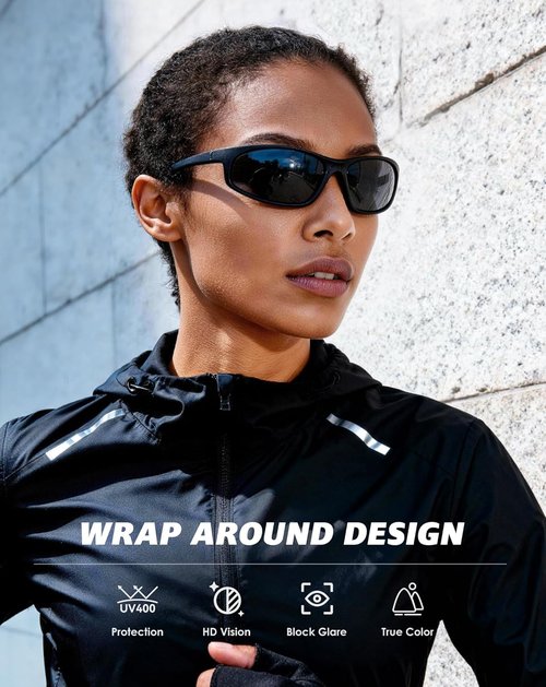 KALIYADI Polarized Men's Sunglasses - UV Protection Sport Glasses for Running, Cycling & Fishing