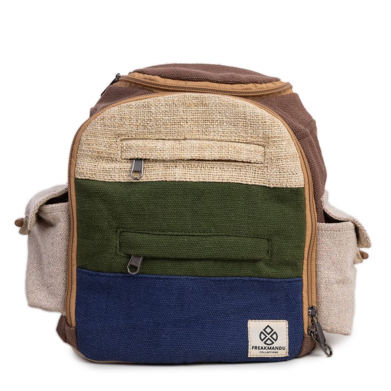 Mini Hemp Backpack Cute Multipocket Functional - Eco Friendly Unisex Rustic Bag Durable by Freakmandu
