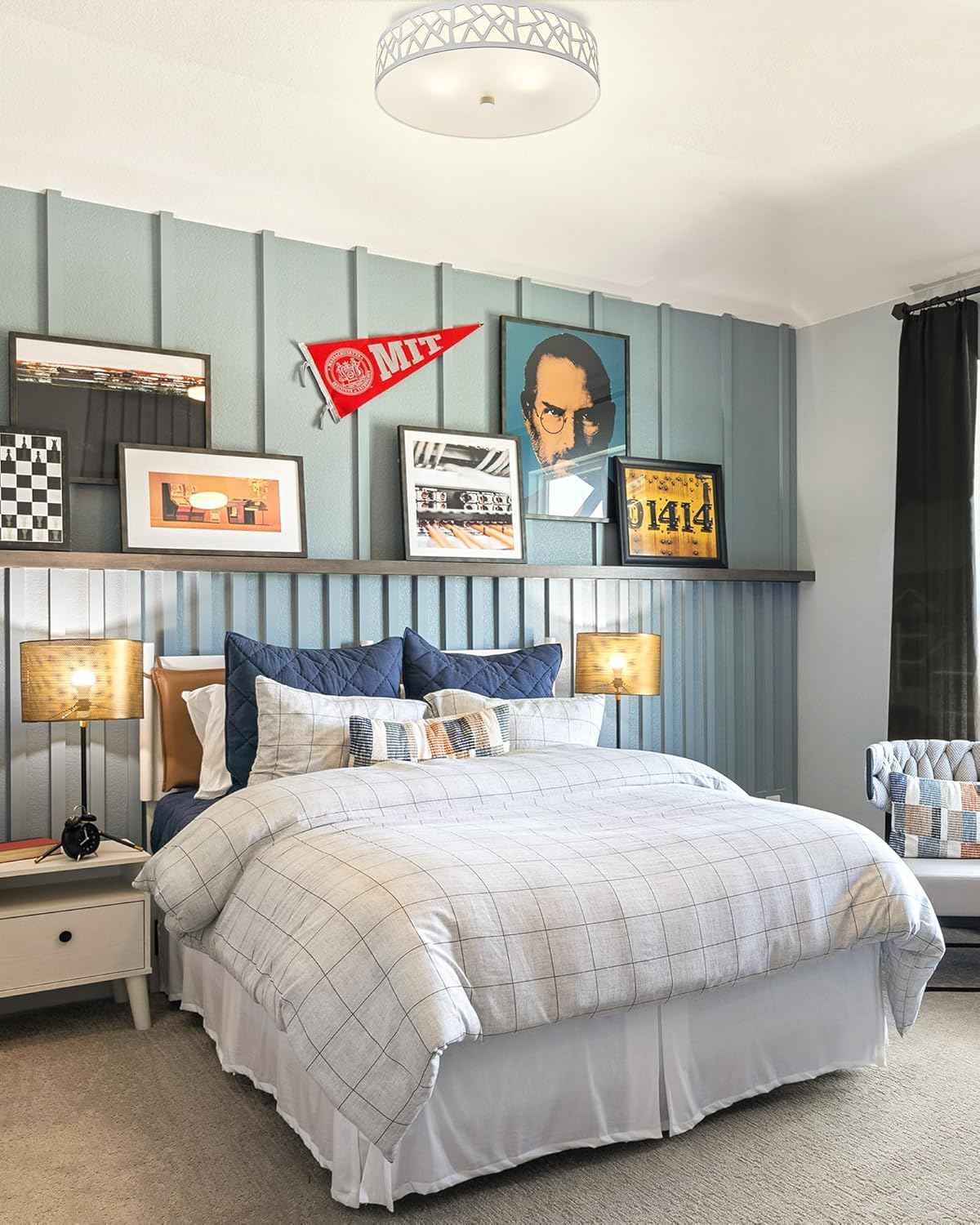 Flush Mount Ceiling Light Fixture 2-Pack - 12-Inch Oil Rubbed Bronze with Frosted Glass Shade for Bedroom, Hallway, Kitchen, Bathroom