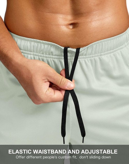 G Gradual Men's 7" Workout Running Shorts Quick Dry Lightweight Gym Shorts with Zip Pockets(Platinum Grey,L7_L)