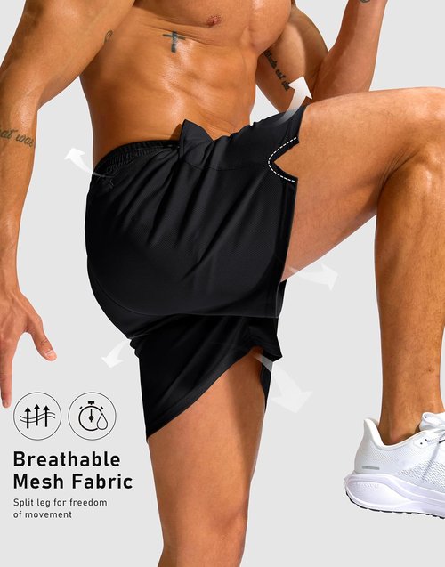 G Gradual Men's Athletic Running Shorts - Lightweight Quick-Dry with Zipper Pocket | 5"/7" for Gym & Tennis