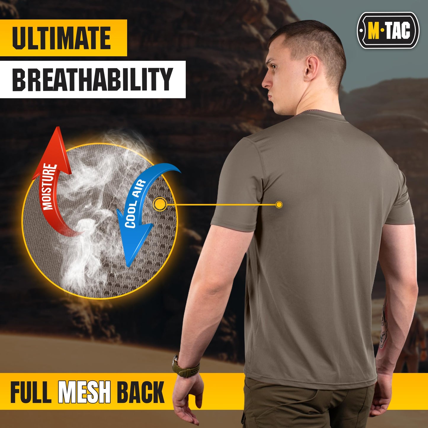 M-Tac Tactical Short Sleeve T-Shirt - Army Military Ultra Vent Men's Athletic Workout Gym Training T Shirt (Large, Olive)