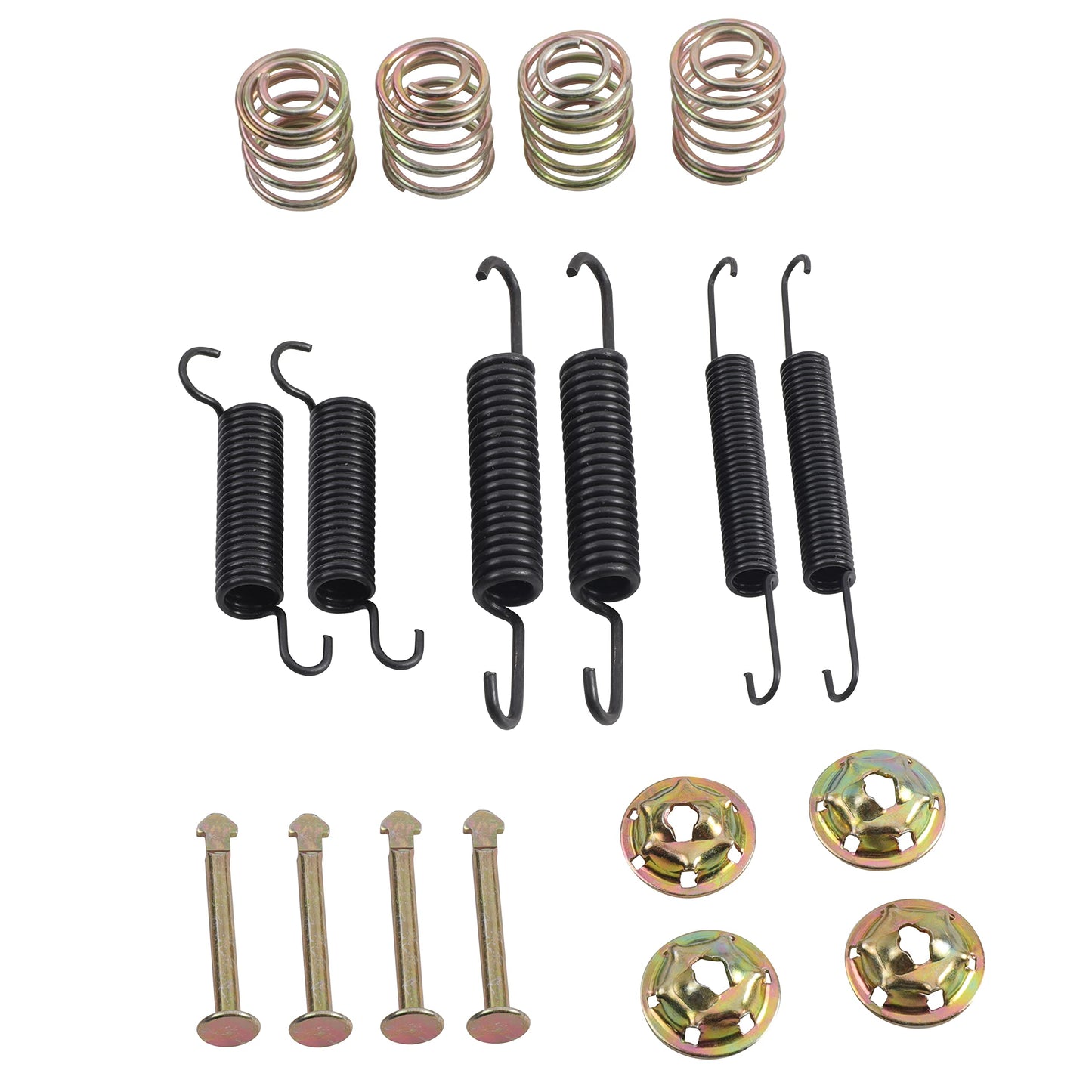 Roykaw EZGO Brake Shoes Pads and Spring Kit Compatible with1996-Up TXT/ST350/Workhorse and Yamaha 1993-Up G14, G16, G19-G22 Golf Cart Models Replaces # 27943G01, 70794G01, 70795G01
