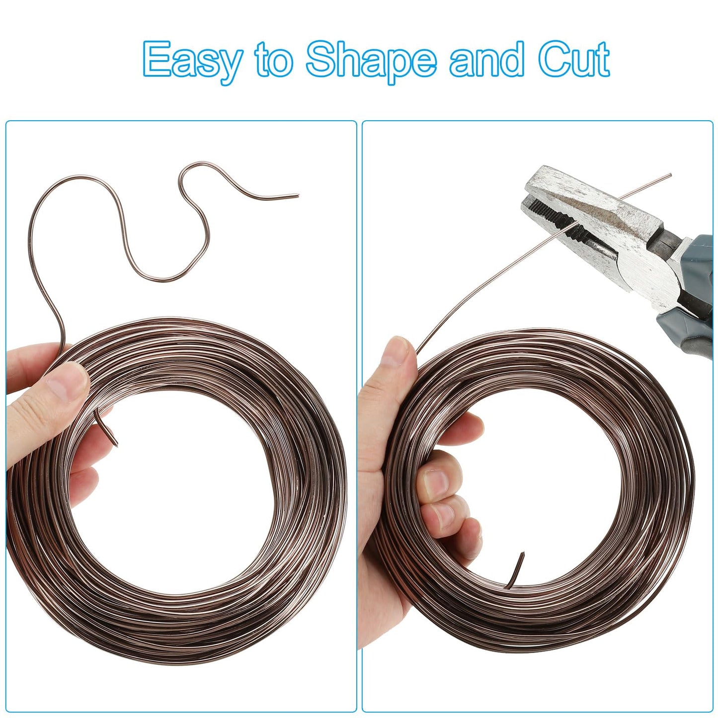 PATIKIL 6mm x 10.5ft Bonsai Training Wire, Aluminum Floral Wire Stems for Gardening, Brown