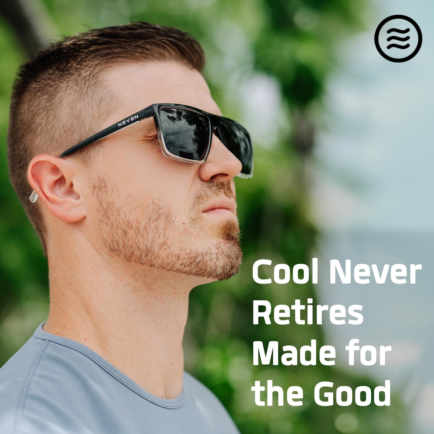 NEVEN Men's Polarized Sunglasses - Chic Rectangular Glasses - UV Protection Glasses for Coastal Activities.