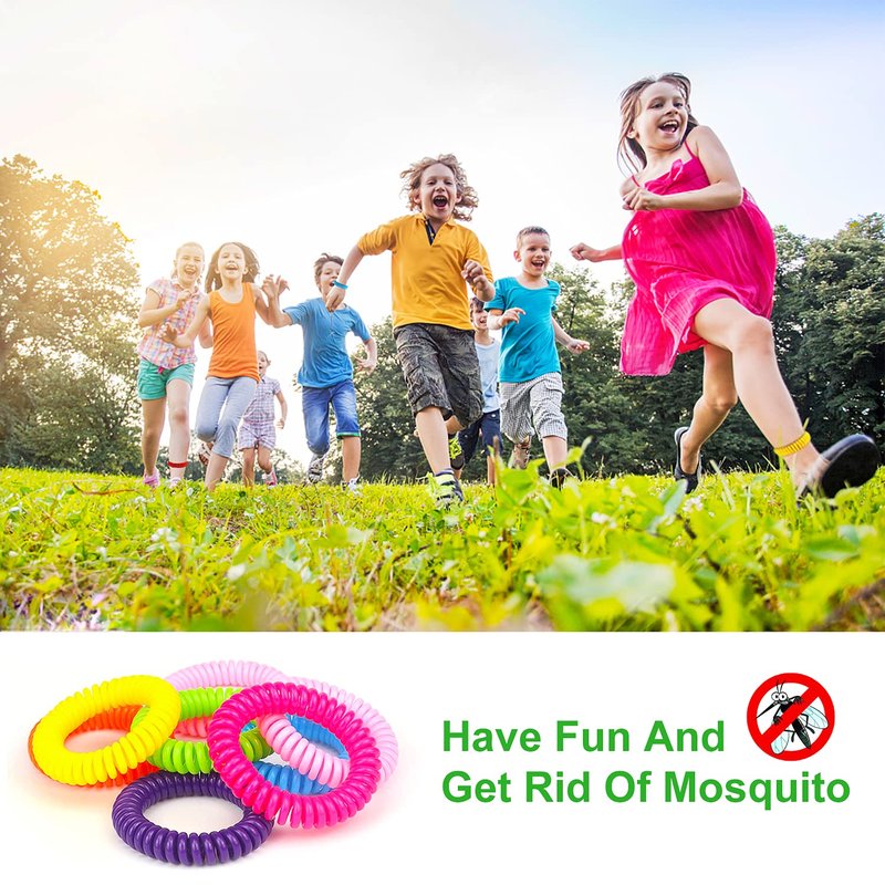 40 Pack Mosquito Repellent Bracelets, Individually Wrapped DEET-Free Insect & Bug Repellent Wrist Bands for Kids & Adults Outdoor Camping Fishing Traveling