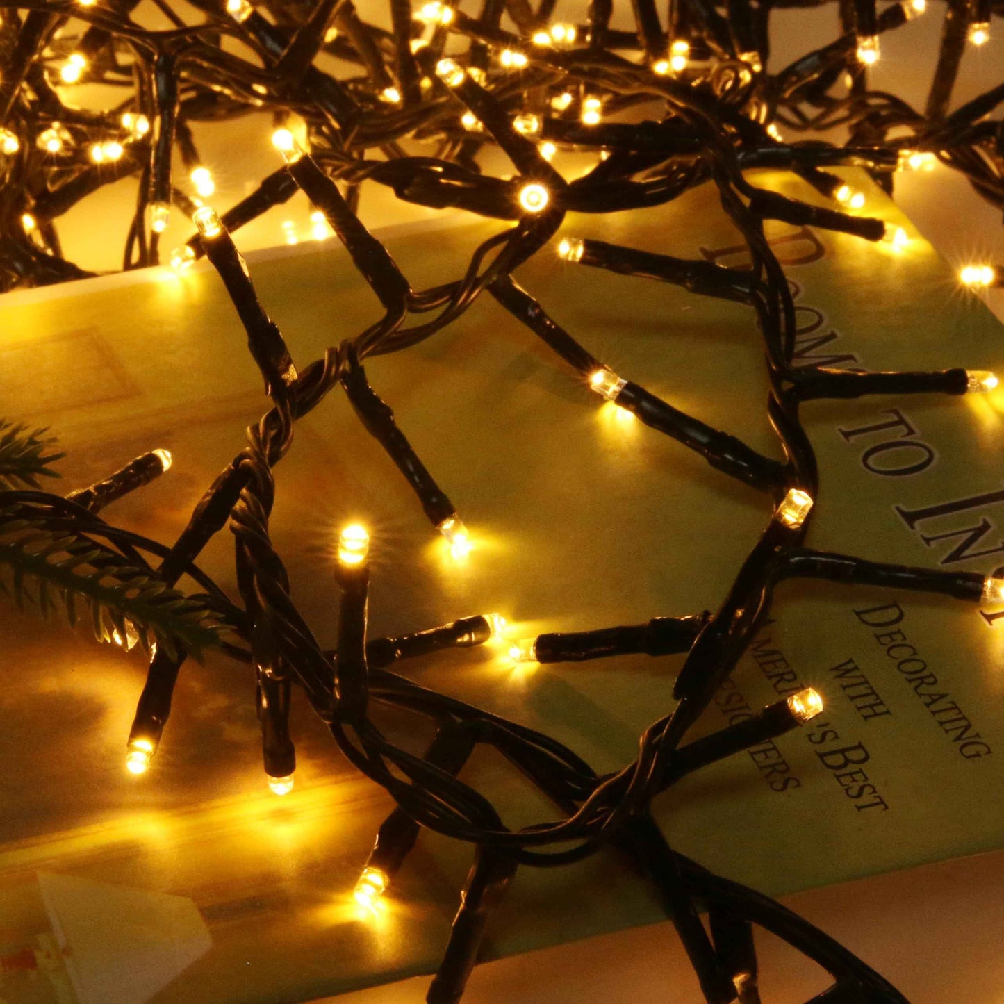 Ogrmar 49 ft 500 LED Christmas Cluster Lights 8 Modes Christmas String Lights with Timer Function & Connectable for Xmas Home Garden Wedding Party Xmas Tree Indoor Outdoor Decor (500, Warm White)