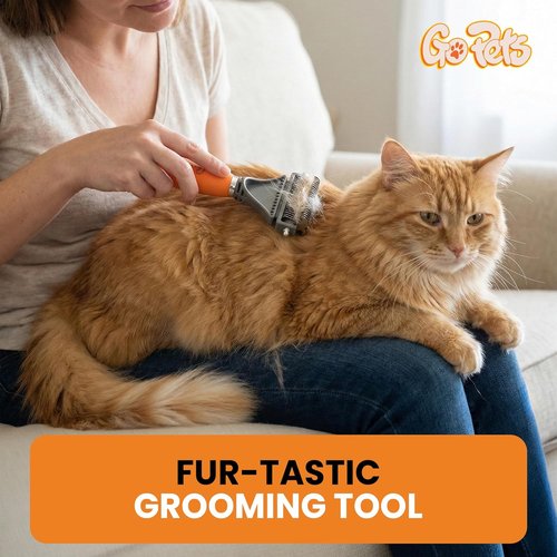 GoPets 2-in-1 Dematting Comb - Double-Sided Pet Grooming Rake for Dogs & Cats | Ideal for Shedding & Long Hair
