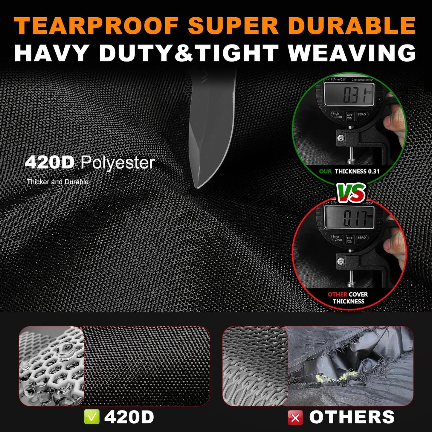 Golf Cart Cover 4 Passenger,Waterproof Outdoor 2+2 Golf Cart Covers Extended Roof,Universal Fits for Club Car Precedent EZGO Evolution Yamaha Kandi Onward Denago, UV-Resistant All Weather Protection