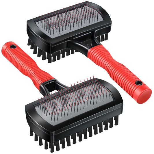 Ceoighe 2 Pack Advanced Coil Cleaning Fin Brush for AC Evaporator and Condenser, Effective Dual-Sided HVAC Coil Cleaner, Stainless Steel Pins & Soft Bristles, Prevent Build-Up, Easy AC Maintenance