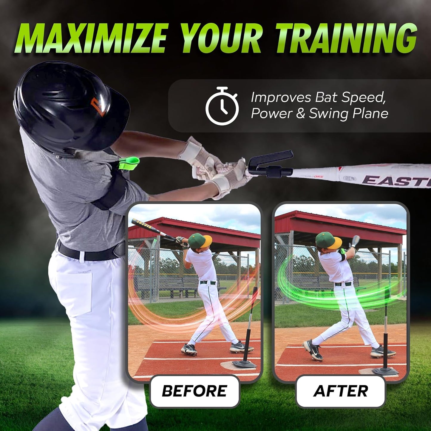 SWINGRAIL Baseball Hitting Trainer - Enhance Bat Speed & Swing Mechanics | Ideal for Ages 9+