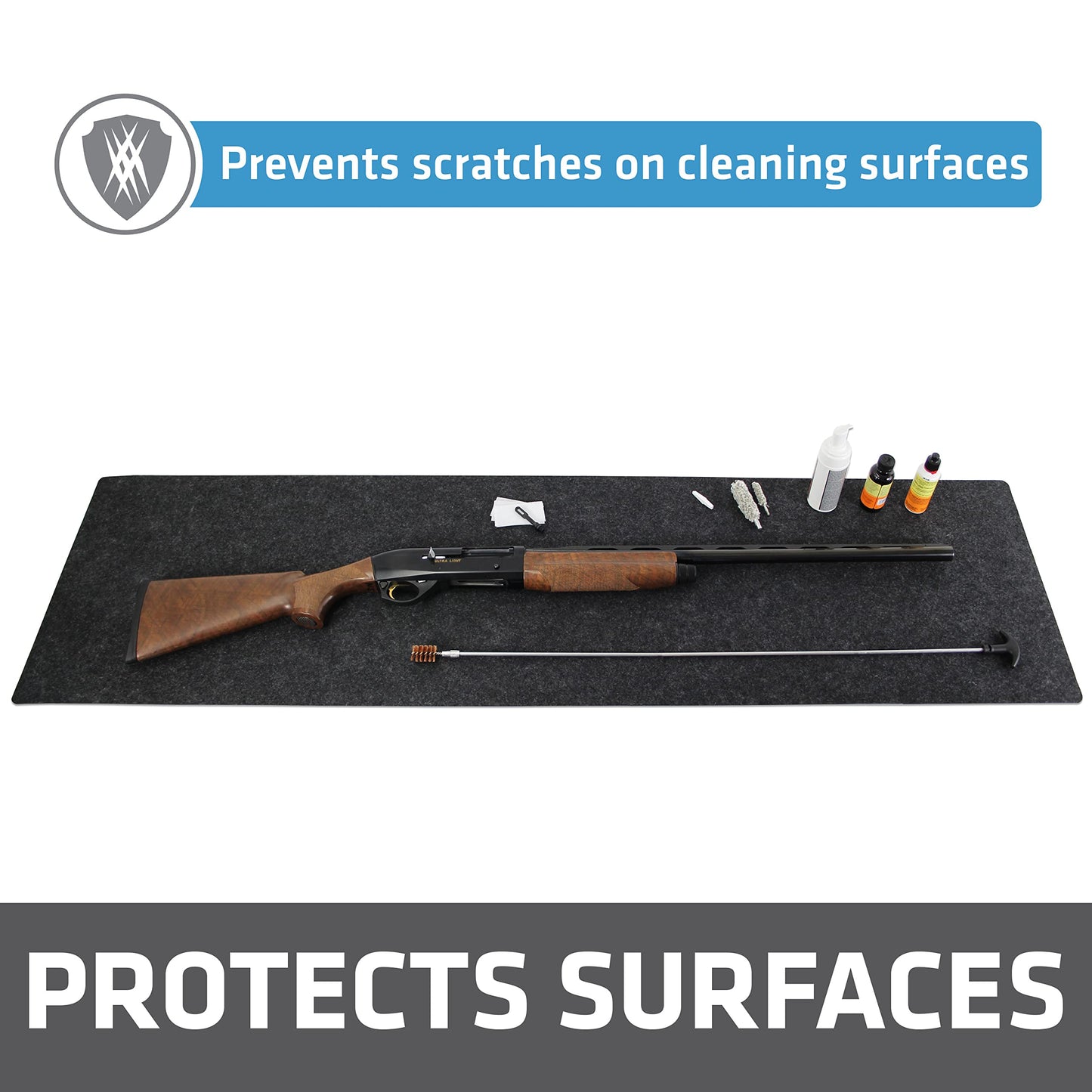 Drymate Gun Cleaning Pad (16" x 59"), Premium Gun Cleaning Mat - Absorbent/Waterproof/Durable - Protects Surfaces, Contains Liquids - (Made in the USA) (Charcoal)