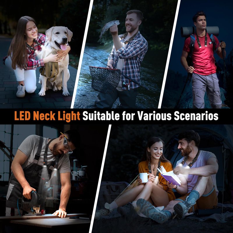 ZOOI Fathers Day Mens Gifts for Husband Dad Neck Light, Gifts for Men, Neck Flashlight Lamp, Dad Gifts for Him Dad Boyfriend Husband, Grandpa Fathers Day Gift, Cool Gadgets Stuff for Camping, Fishing