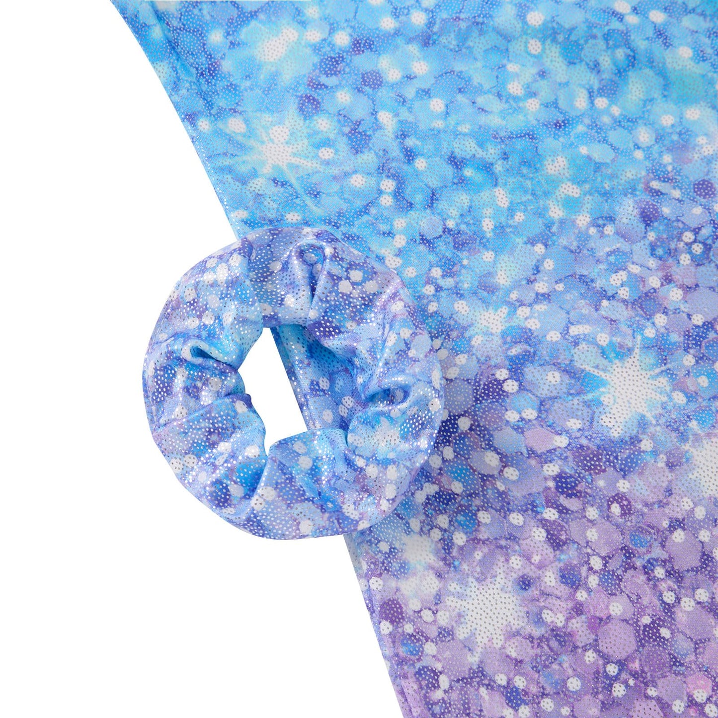 Vogseek Gymnastics Leotards for Girls 4 5 Years Shiny Blue Purple Athletic Outfits with Hair Scrunchie Kids Cute Tank Sleeve Activewear Ballet Dance Unktards,Blue Purple