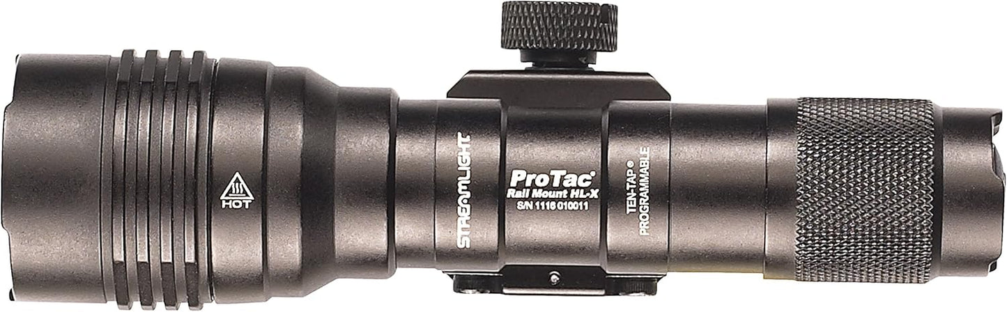 Streamlight ProTac Rail Mount HL-X Tactical LED Flashlight - 1000 Lumen, Programmable, Black