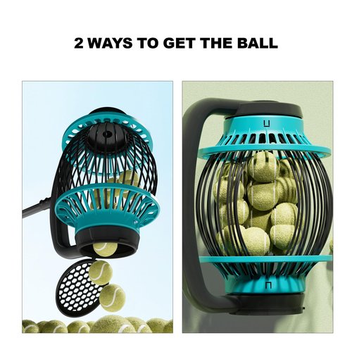 Lnmuzm Tennis Ball Collector Roller, No Bending Over Quick Rolling Picker. 2 Ways to get the Ball,Telescopic Tennis Ball Picker for 1.5"-3" Tennis/Golf/, Up to 20+ Tennis Balls
