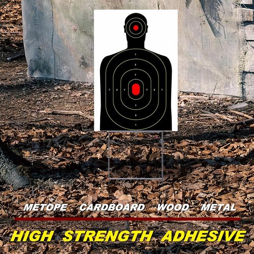 Atflbox Silhouette Splatter Targets - 12x18 Inch Adhesive Stickers in Bright Fluorescent Yellow | Ideal for Indoor & Outdoor Shooting