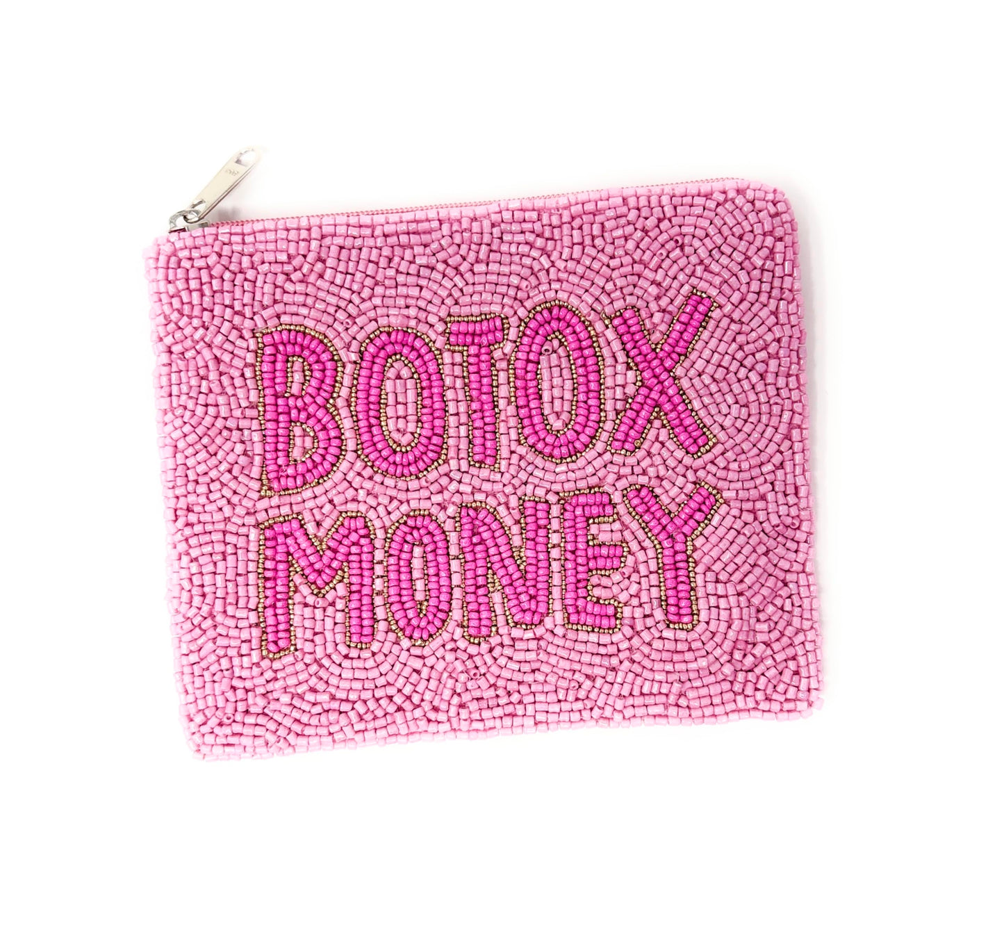 Pink Botox Money Beaded Coin Purse, Coin Pouch, Smalls Wallets for Her, Birthday Gifts, Botox Money Pouch, Pink Pouch Purse