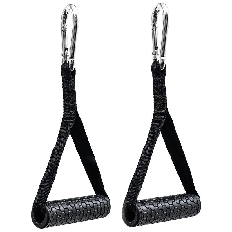 Trademark Innovations Cable Machine Attachment Resistance Band Handle Grips for Fitness Straps Set of 2 with Carrybag