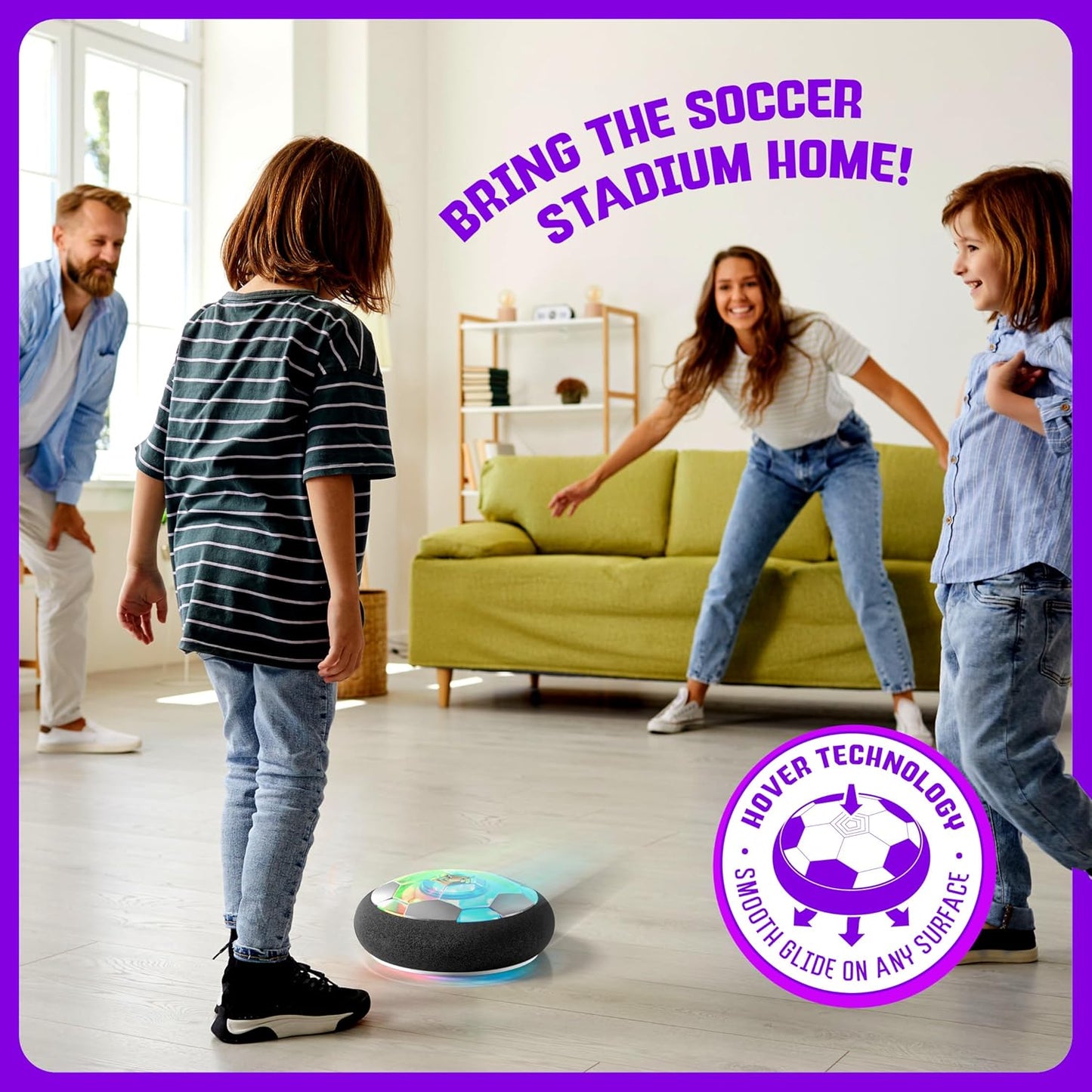 Ninja Blast Light-Up Hover Soccer Ball - Fun Indoor Toy for Kids Ages 3 to 12 | Perfect Birthday Gift