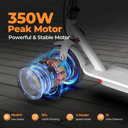 MAXSHOT Electric Scooter - High-Speed Folding E-Scooter with Dual Suspension | 350W Motor, 21-28 Miles Range, 8.5/10/14" Tires