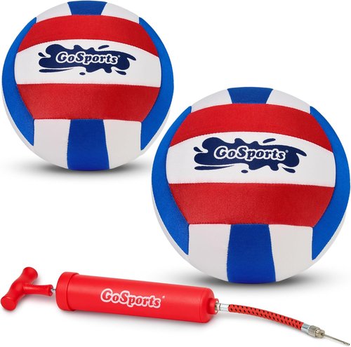 GoSports Pro Neoprene Pool Volleyballs - Waterproof 2 Pack with Ball Pump for Fun Water Games