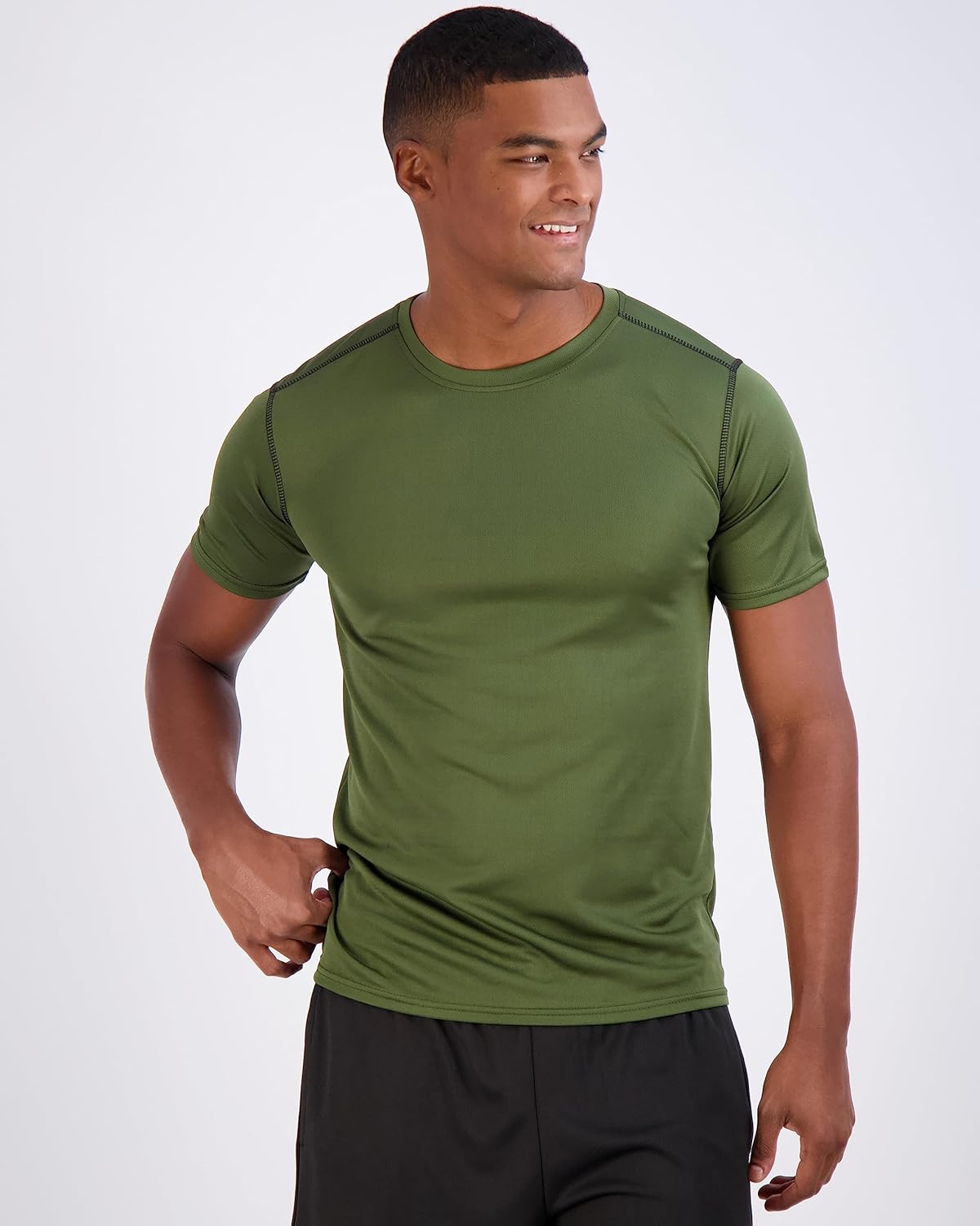 Real Essentials Men's Mesh Short Sleeve Crew Neck T-Shirt - 5 Pack Workout Athletic Tee (Big & Tall)