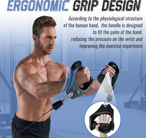 HXD-ERGO LAT Pulldown Bar - Ergonomic Grip Cable Attachment for Bicep & Tricep Workouts | Strength Training