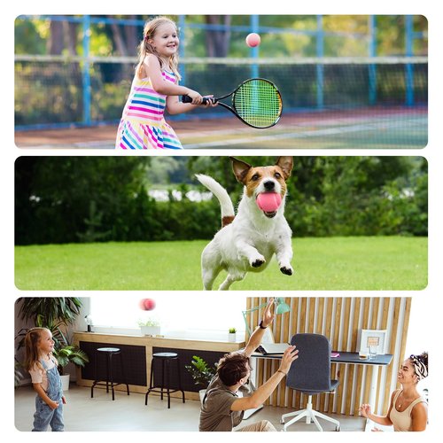 FINGER TEN Kids Tennis Balls for Dogs Youth Beginners Practice Durable Orange Low Compression Stage Pressureless Bulk Training Tool Playing with Pet (24 Pack-Pink)