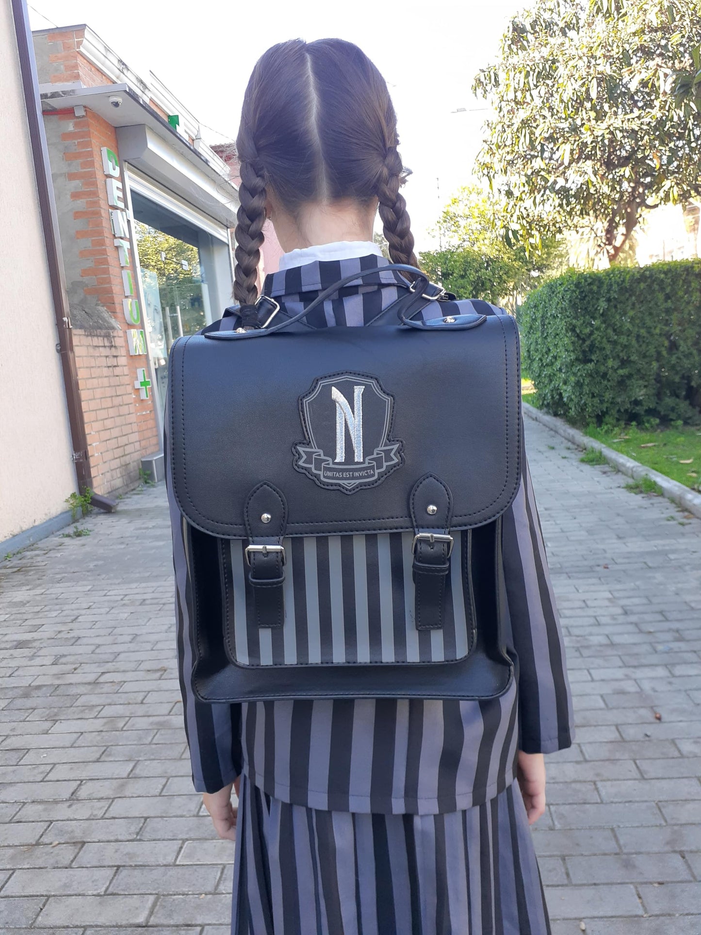 HEYIYI Gothic Backpack Black Faux Leather