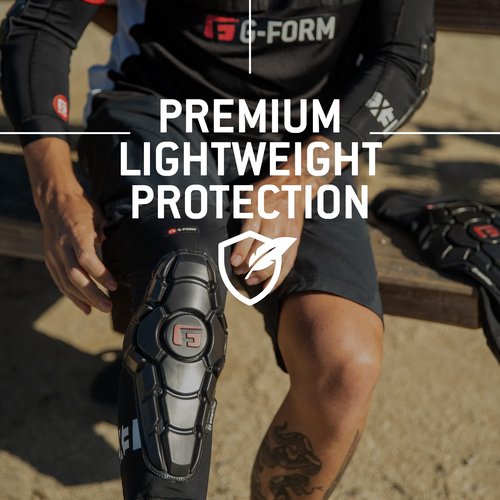 G-Form Pro-X3 Mountain Bike Knee Guards - Biking Knee Guards for Athletes - Knee Compression Sleeve for Mountain Biking & More - Protection Pads for Knee Support - Black, Youth S/M