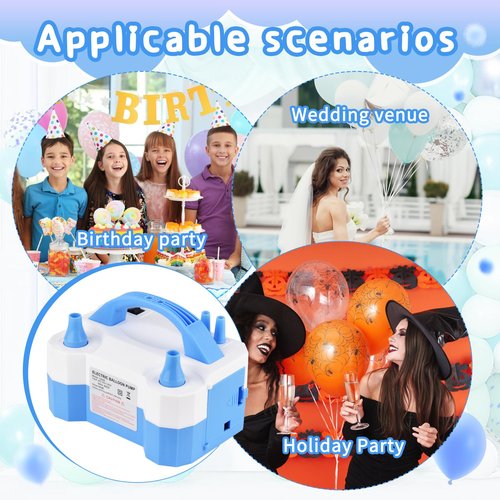 Electric Balloon Pump,Portable Electric Balloon Blower Machine Balloon Air Pump Dual Nozzle,for Birthday Shower Balloons Party Decorations