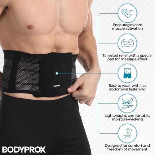 Bodyprox Back Support Brace - Breathable Design for Men & Women | Adjustable Fit for Comfort