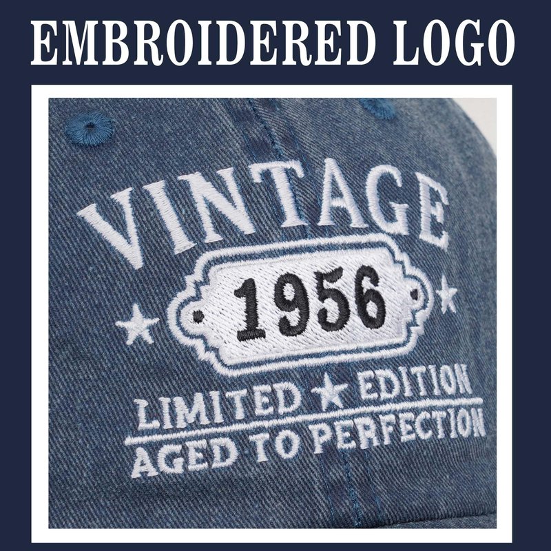 70th Birthday Gifts for Women Man Vintage 1956 Baseball Cap Meaningful Gifts Ideas Blue