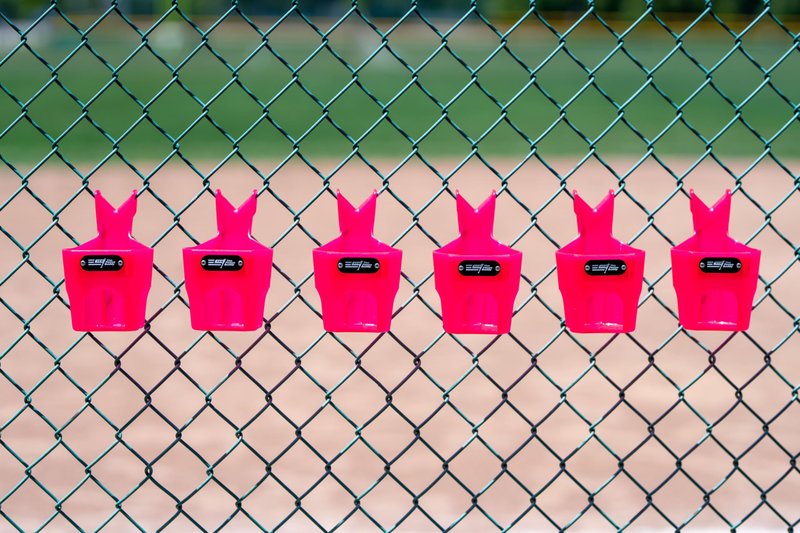 Fence Cup Holder | Drink Holder for Chain Link Fence | Fits Stanley, Yeti & Gatorade | Baseball Dugout, Softball, Pickleball & Tennis | Made in USA | The Fence Buddy (Hot Pink)