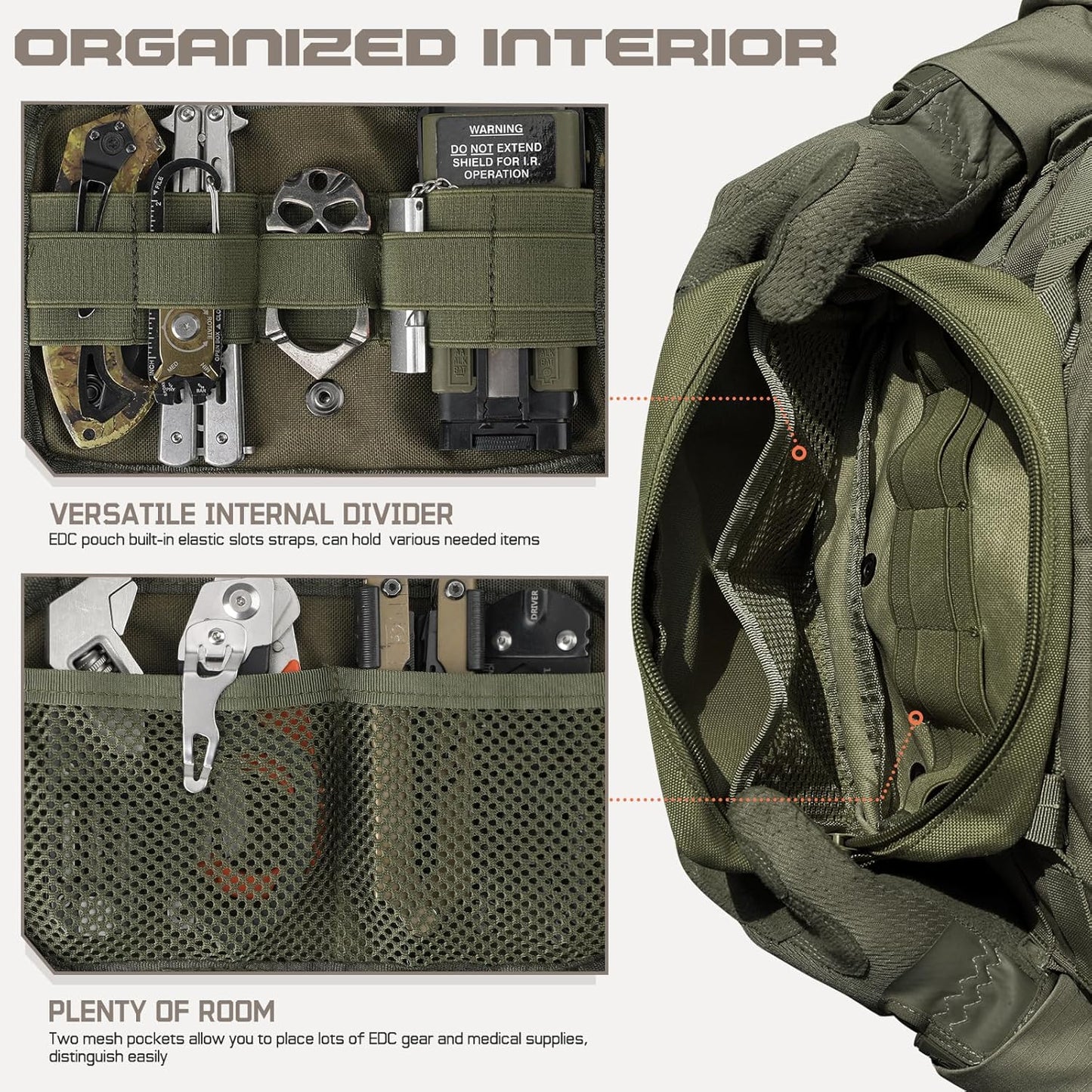 Molle Tactical Admin Pouch - EDC Tool Organizer with US Flag Patch | Versatile Waist Bag & Phone Holder