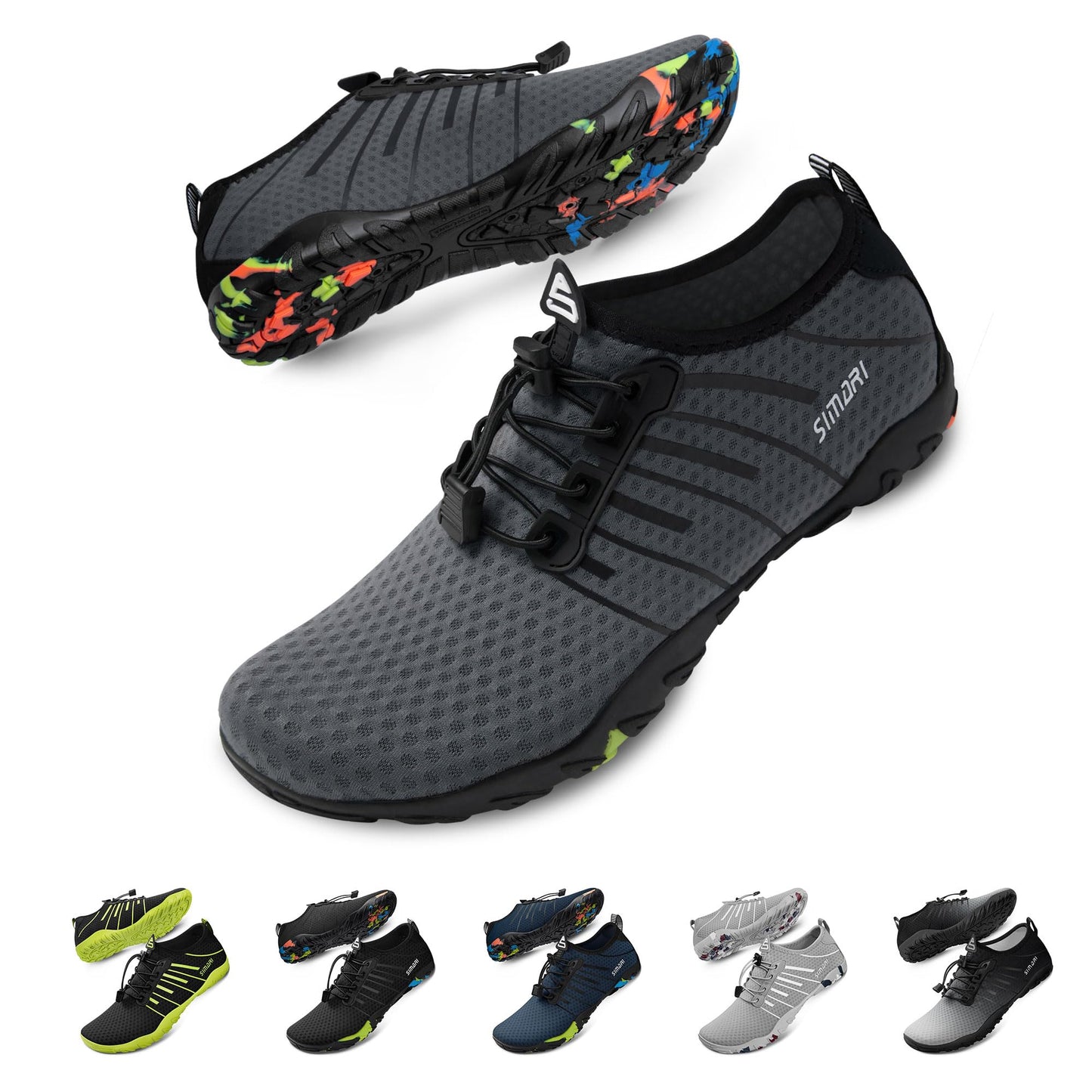 SIMARI Water Shoes Men Women Quick Dry Aqua Sock Beach Barefoot Athletic Swim Sport Shoes for River Pool Lake Surfing Kayaking Diving Boating Walking Hiking Training WP002
