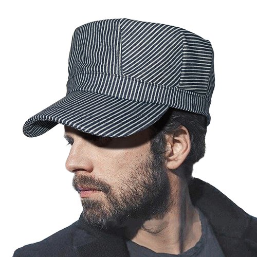 Neletao Blue and White Railroad Engineer Hat Train Conductor Adult Hat