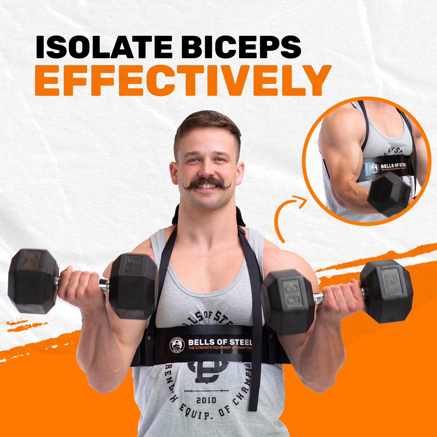 Bells of Steel Arm Blaster - Durable Bicep & Triceps Isolator | Aluminum Curl Support, 23 in x 24 in, 5 mm thick