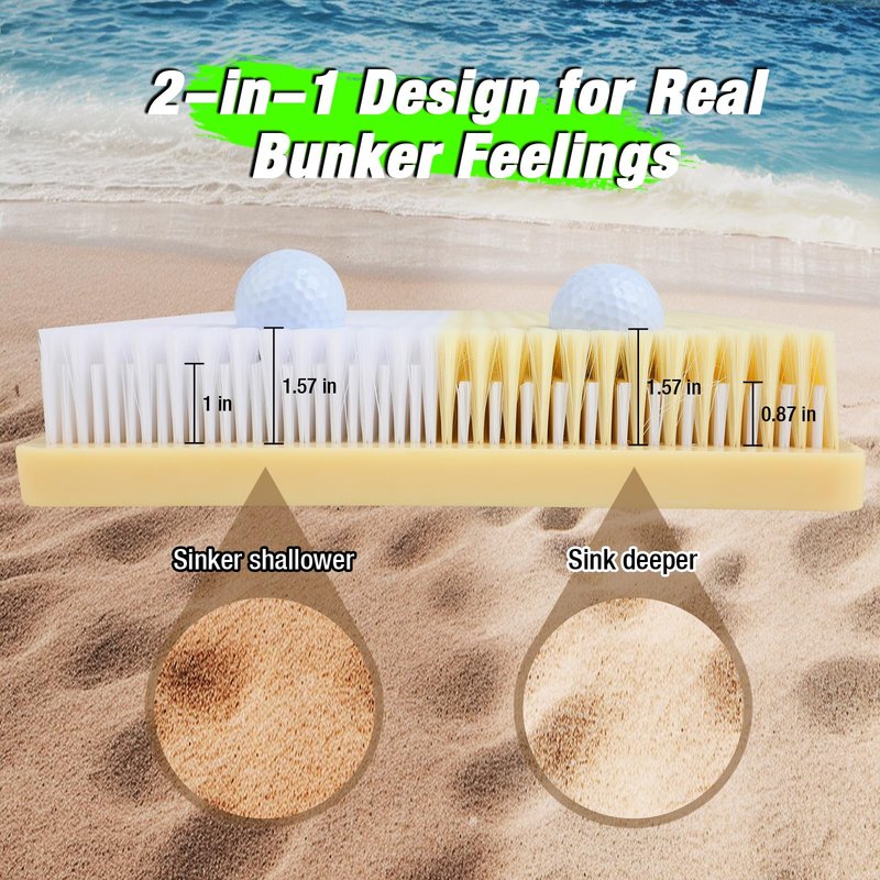 Angooni 15.7" x 11.8" Golf Bunker Mat - Portable & Sturdy High-Performance Golf Practice Mat for Bunker Shots, Indoor & Outdoor Sand Chipping Mat- Perfect for Beginners, Pros, and Simulator Training