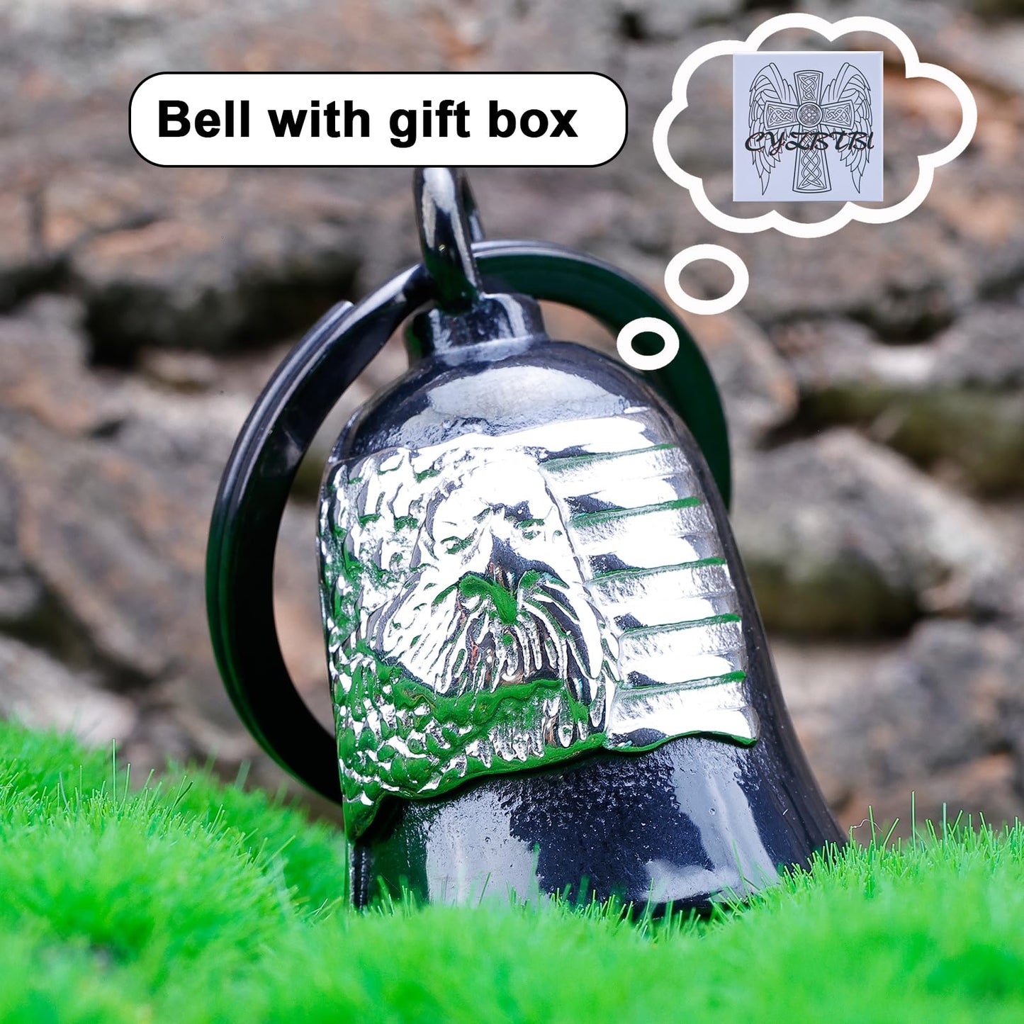 Motorcycle for Bells - Motorcycle Angel Bell for Men Women,Bell Biker Accessory,Guard Riding Safety (Black) (Black Silver)