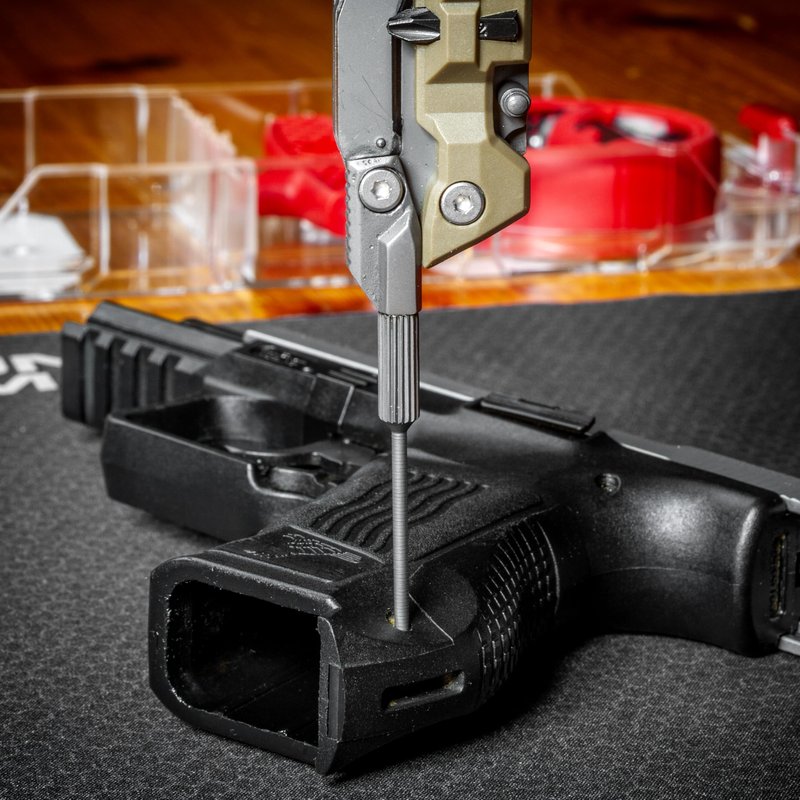 Real Avid Pistol Tool for Gun Maintenance | 19 in 1 Pistol Multitool & Handgun Utility Tool for Striker Fired & 1911 Platforms, Includes 1911 Bushing Wrench, Tanto Knife & Laser Sights Adjusters